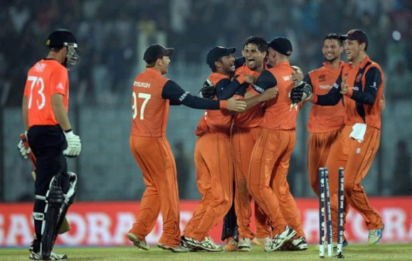 during the 2014 World T20 the Dutch upset England.